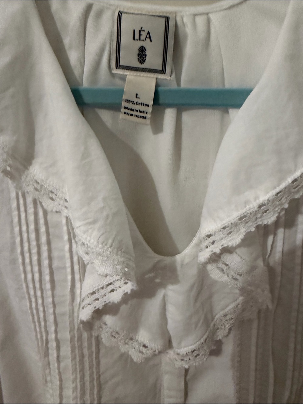 White Ruffled Button-FrontDress - Picture 2 of 6